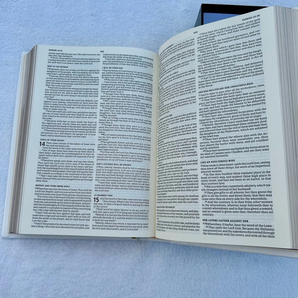 KJV Family Bible New in Box White Bonded Leather